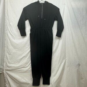 Long Sleeve Zip Up Jumpsuit Fall Casual One-Piece Romper Women M Black Caracilia